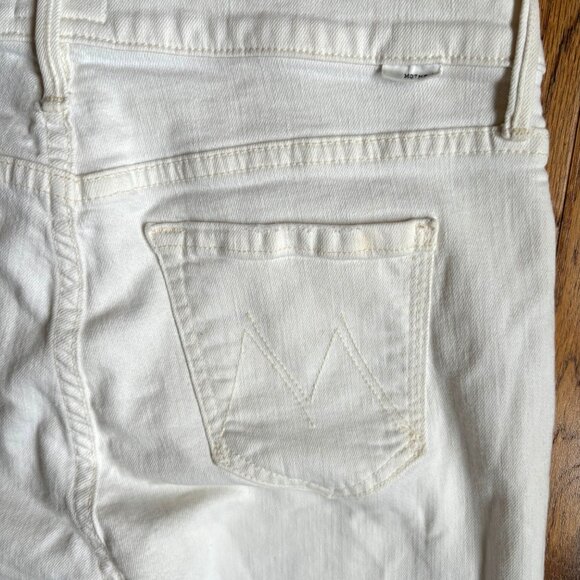 MOTHER Cropped Jean Size 25 The Dropout White/Whipping The Cream Cropped Stretch - Picture 10 of 11